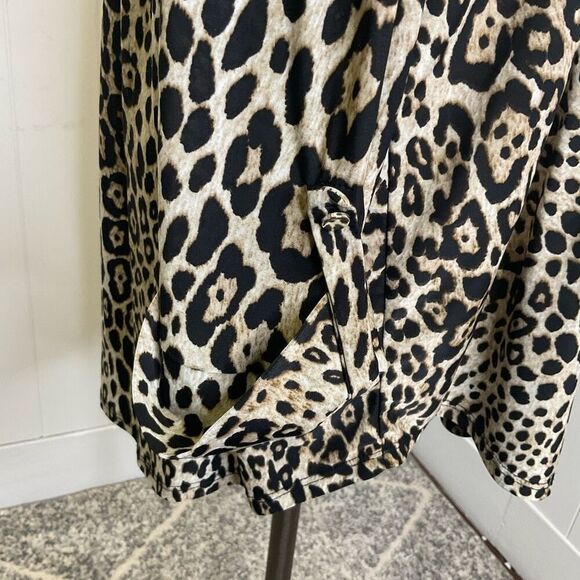 Vintage Cocomo for Women Size XL Brown Black Leopard Print Button Down Shirt Top - Picture 4 of 12